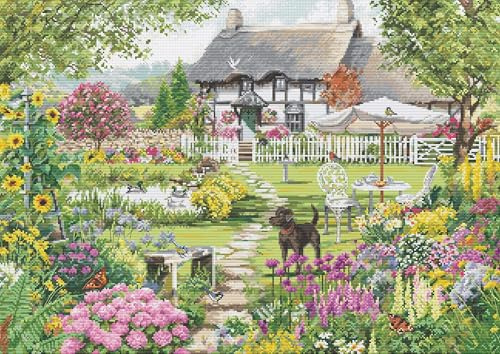 Luca-S Cross Stitch Kit Gold - Cottage Garden, B2412
