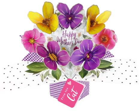 Happy Mother's Day From The Cat Pansies Pop Up Card 3D Greeting Cards POP019M17