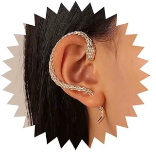 Yienate Gothic Schlange Ohr Manschette Wrap Ohrring Gold Tiere Crawler Kletterer Schlange Ohrstecker Punk Schlange Ohr Jacke Piercing Wrap Ohrring Schlange Hängende Aussage Rechts Ohrringe Für Frauen