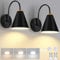 ENCOFT 2 Stück Wandleuchte Ohne Stromanschluss, Wandlampe mit Fernbedienung Einstellbare Farbtemperatur Akku Lampe Timing-Funktion Vintage Wandbeleuchtung Ohne Strom
