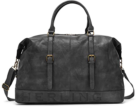 HERLING Vintage-Reisetasche PASCAL Herren/Damen PU-Leder (Anthracite Grey)