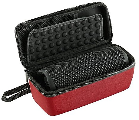 AMZLORD Hülle für J-BL Flip 6 Wireless Bluetooth Lautsprecher, Tragbarer Lautsprecher, schützende Tragetasche, wasserdichte Tasche Harte EVA-Aufbewahrungstasche mit Griff (Rot)