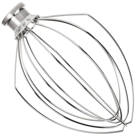 K5AWW Stainless Steel Replacement Wire Whip for KitchenAid 5 Quart Bowl-Lift Stand Mixer, 6-Wire Whip Attachment, Heavy Duty, Dishwasher Safe