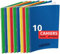 Conquérant Lot de 10 Cahiers Classique 24x32cm Grands Carreaux Seyès 48 Pages Agrafées, Couleurs Assortis