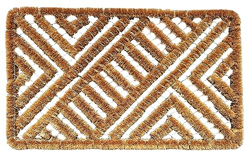 LSC Boston Coir Door Mat Non Slip Heavy Duty Welcome Doormat For Entrance Indoor & Outdoor Rug For Garden and Patio (pack of 1, 59 x 39 cm)
