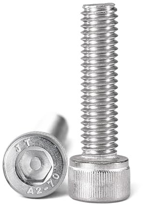 Cicidorai Tornillos de cabeza de casquillo M8-1,25 x 30 mm, acero inoxidable 304 (A2-70), llave Allen, acabado brillante, roscas de máquina completa, cantidad 15