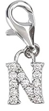 Depesche 11785-027 Charms Express yourself - Anhänger für Halsketten und Armbänder, Buchstabe N, versilbert, als kleines Geschenk