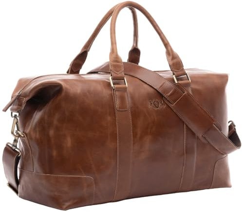 SID & VAIN große XL Reisetasche echt Leder - Sporttasche groß Jeremy - Weekender erweiterbar Handgepäck mit Schultergurt - Herren und Damen braun handgefertigt