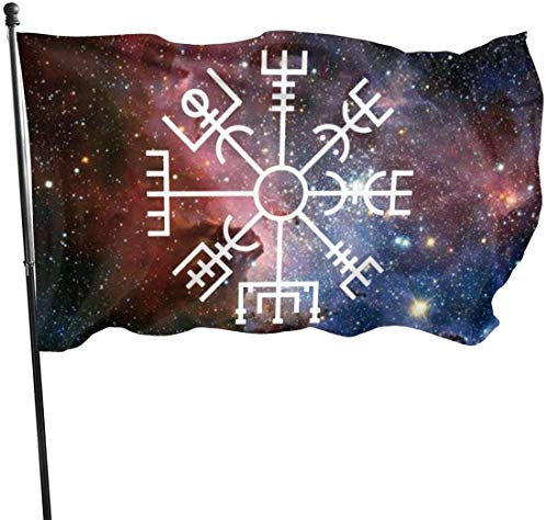 Hofflagge, Banner, Wikinger-Symbol, nordischer Kompass, Snapback-Flagge: 90 x 150 cm, robust, langlebigste Flagge, Nationalflagge, Outdoor-Flagge