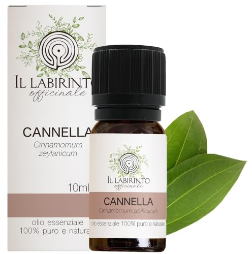 Olio Essenziale Cannella Foglie puro alimentare Il Labirinto Officinale - Oli Essenziali Naturali - Olio essenziale per Diffusori e Umidificatori, Aromaterapia, Vegano - 10ml