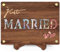 Just Married Geldgeschenk Hochzeit - Geschenk Hochzeitsgeschenke aus Holz inkl. Ständer - Liebe Geld für Brautpaar Liebhaber Geldgeschenk Verpackung mit Hochzeitskarte