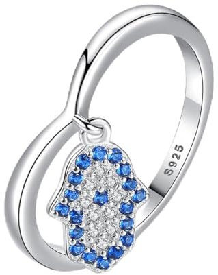 Kreativer Saphir Hand Palme Runde Volldiamant Paar Ring für Frauen Original Sterling Silber Geschenk Schmuck