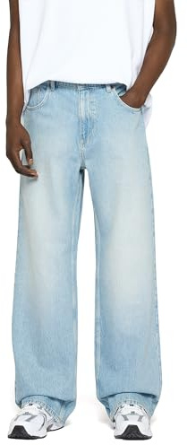 Vince Baggy Fit Jeans Sand Blue Jeans Herren 5 Pocket Style Mit YKK Reißverschluss 100% Baumwolle, Farbe:Sand Blue, Hosengröße:W32 L32