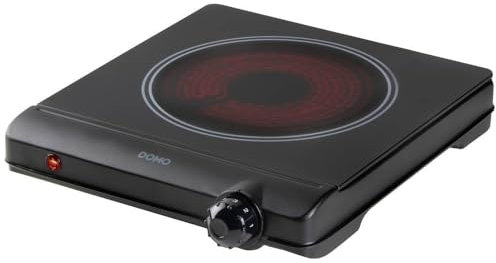 DOMO DO30111KP Keramische Kochplatte - Infrarot-Technologie - Metallgehäuse - ECO - 1 Kochstelle - Ø 18 cm - schwarz