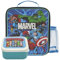 Marvel Avengers Super Bag mit Mini Heroes Brotdose, Polyester, Blau