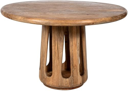 DRW Runder Esstisch aus Naturholz, 120 x 120 x 79 cm