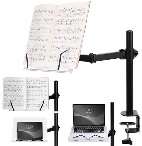 Navaris Leggio per Libri da Tavolo - Supporto per Libri in Legno di Acacia - Leggio da Tavolo Regolabile - Porta Libro Laptop Spartiti - Leggio Legno Diverse Angolazioni - Bianco