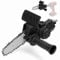 Electric Drill Chainsaw Modification, 4 Inch Woodworking Single Handed Electric Chain Saw Drill Attachment with Wrench and Chain for 6 to 13mm Three-jaw Collet Drill (Orange)