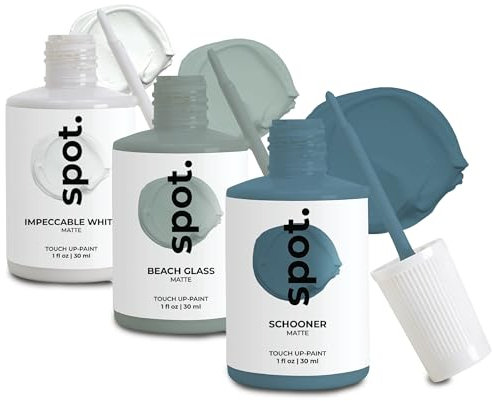 spot. Touch-Up Paint, Matt Finish for Cabinets, Walls, Windows, Doors, and Furniture, Multi-Tone Colour Kit Matches 90% of Surfaces, Blue 3 Pack