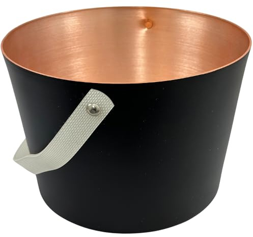 Saunaeimer aus Aluminium schwarz-gold mit flexiblem Tragegurt der Marke SudoreWell by MaReBa24®