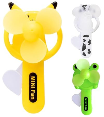 Tiajingzi Min-i tragbarer Ventilator, tragbarer Handventilator, manueller Ventilator, leichter persönlicher Ventilator für Outdoor, Camping, Cartoon-Ventilator, niedlicher Handventilator für