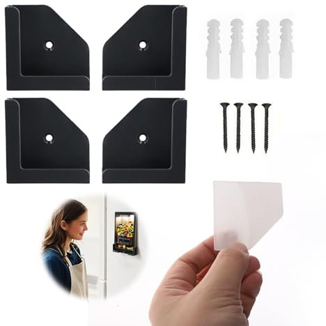 Soporte de Pared Mount 2.0: Soporte Universal Sin Daños para Smartphone, Tablet, eReader - Compatible con iPad Air, Pro, Mini, Samsung Galaxy Tab/Note, iPhone y Más - Instalación Versátil, Negro