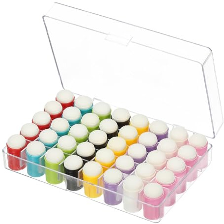 PATIKIL Finger Sponge Daubers, 40Pcs Finger Painting Sponge Set Craft Drawing Foam Dauber for Art Ink Crafts Card Making Chalk, 8 Colors