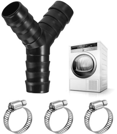 iewrtcin Y-Verteiler stück Schlauchschellen,Schwarz 3/4 Zoll Waschmaschine Y schlauchverbinder,Gartenschlauch Y Stück Geeignet für Küchenrohre,Waschmaschinen,Gärten,im Freien