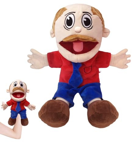 Jeffy Puppet, Hand Puppets for Kids, Funny Sml Puppet Plush Toy Doll with Working Mouth for Role Play, Soft Hand Puppets Family Toys for Girls Boys kids Gift