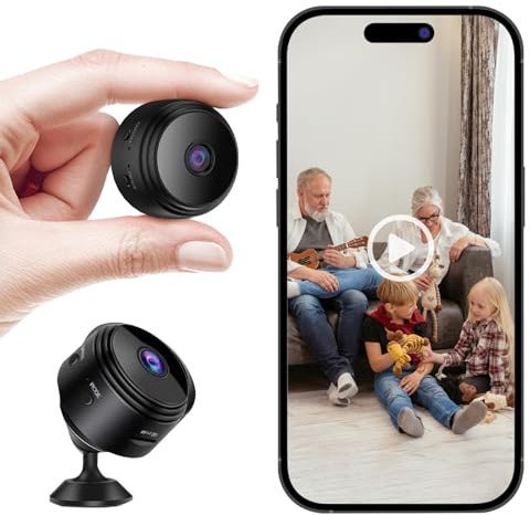 Genérico Mini Camara WiFi 1080P Camara Vigilancia WiFi Interior/Exterior Cámaras De Vigilancia inalambricas Larga Duracion CAM con Visión Nocturna Detección De Movimiento