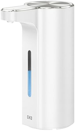 EKO Aroma Pro 400ml Touchless Automatic Soap Dispenser, Rechargeable Hand & Washing Up Liquid Dispenser for Bathroom or Kitchen Sink with Adjustable Volume and Long Battery Life (White)
