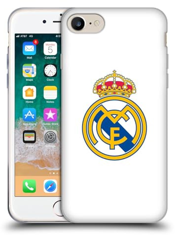 Head Case Designs Offizielle Real Madrid CF Einfaches Weißes Logo Ursprung Gelhülle [Militärischer Schutzgrad] Kompatibel Mit Apple iPhone 7/8 / SE 2020 & 2022 Und Kompatibel Mit MagSafe