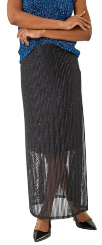 Roman Originals Shimmer Overlay Skirt for Women UK - Ladies Everyday Autumn Winter Comfy Soft Evening Vacation Work Party Night Out