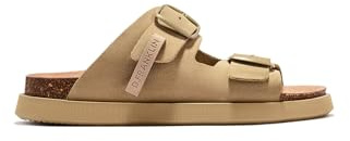 D. Franklin Unisex-Sandalen mit Schnallenverschluss in Hellbraun Vibe - Bequeme flache Sportsandalen für den Sommer - Größe (39) - Modell Buckle