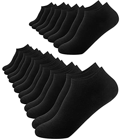FOOTNOTE 10 Paar Sneaker Socken Ohne Gummi Ohne Naht Damen Herren Schwarz Weiß Bunt Pastell Orange-Rot Größen: 35-38, 39-42