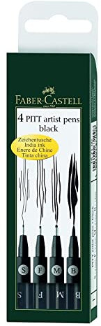 Pigmentliner Etui z.4 schwarz FABER CASTELL 167100 PITTpen