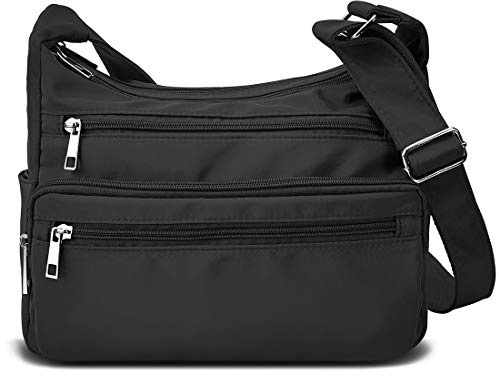 Volganik Rock RFID-Geldbörse für Damen, Stoff, Nylon-Umhängetasche mit mehreren Fächern, Reisetasche