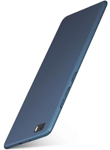 moex für Huawei P8 Lite 2015 Hülle Ultra Dünn, Schutzhülle mit erhöhtem Kameraschutz, Slim Cover Hardcase Backcover, Dünnste Handyhülle Minimalistisch Alpha Case, Metallic Blau