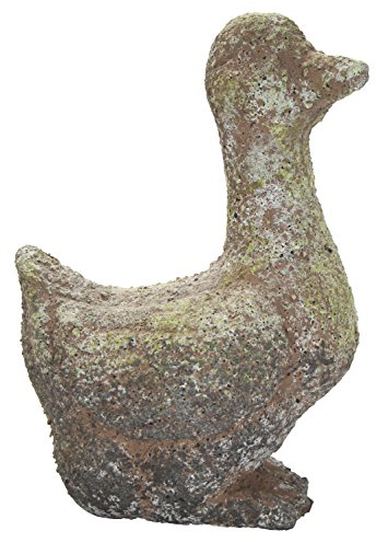DECOLINE Deko-Figur Ente in Steinoptik grün-grau - 33cm hoch