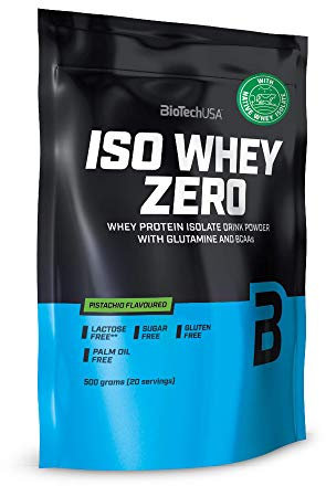 BioTechUSA Iso Whey Zero | Premium Whey Protein Isolate | Grass-Fed | Enzyme-Free | Sugar- and Gluten-Free, 500 g, Pistachio