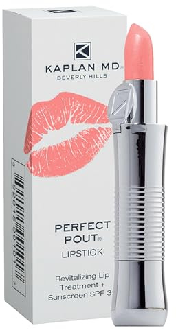 KAPLAN MD Perfect Pout SPF 30 Lipstick, Malibu | Anti-Aging, Hyaluronic Acid, Maxi-Lip Peptide, Moisturizing, Dry Lips, Non-Sticky, Cruelty-Free