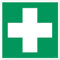 Erste Hilfe Aufkleber Sticker Zeichen Grünes Kreuz Hinweisschild, 5 St. 10x10 cm