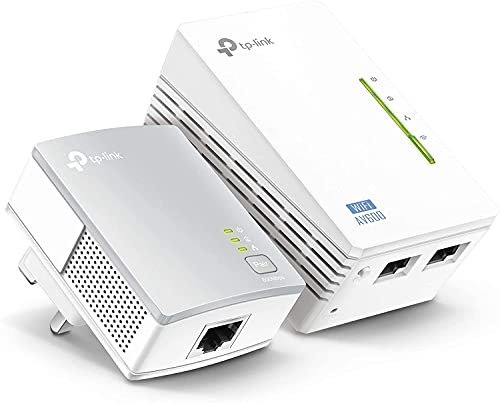TP-Link TL-WPA4220KIT 2-Port Powerline Adapter WiFi Starter Kit K Plug (Renewed)