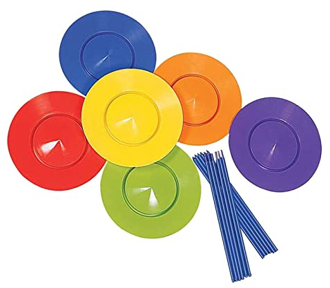 CUTICATE 6X Jonglierteller mit 12 Stäben, Jonglierspiel, Performance Requisiten