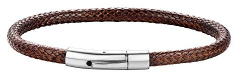 ChainsHouse Brown Braid Leather Woven Bracelet for Men Women Bangle Bracelets Leather Wristbands