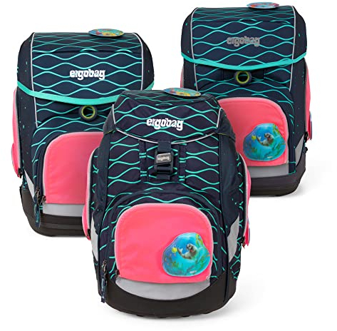 ergobag Fluo Zip Set Sichtbarkeits-Set pack cubo und cubo light gekauft nach Juli 2019 Set 3-teilig Pink