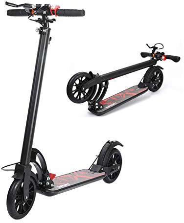 SCOOTER City Bremse und Federung, City-Roller klappbar und höhenverstellbar, Kickscooter für Erwachsene und Kinder,Schwarz