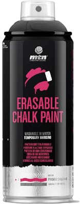 mtn Schwarz Kreidefarbe - 400 ml Aerosol-Kreidespray für vorübergehende Anwendungen