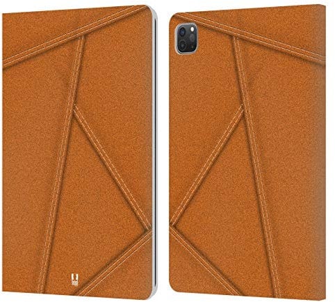 Head Case Designs Tangerine Flicken Kollektion - Denim Leder Brieftaschen Handyhülle Hülle Huelle kompatibel mit Apple iPad Pro 11 2020/2021 / 2022