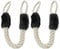 Relaxdays Rope Door Stoppers, Set of 2, 60 cm Long, Handle Blocker, Protection for Kids & Pets, Cotton Cord, Cream/Black
